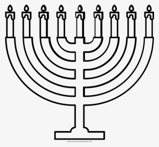 Menorah Coloring Page - Circle