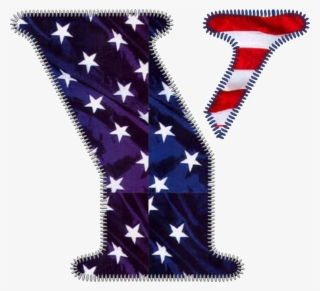 Patriotic Letter Y - Ring Of White Stars