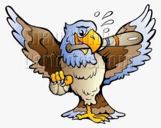 Eagle Holding Baseball Bat - Drawn Eagle