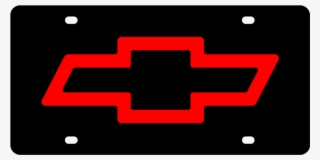 Chevy Bowtie Png - Red And Black Chevy License Plate