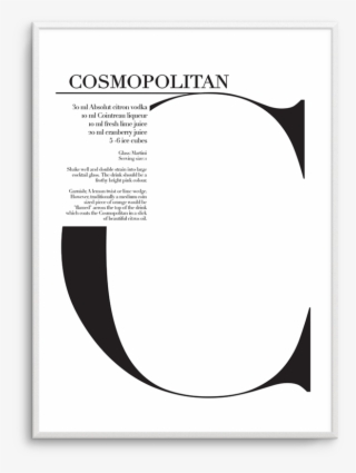 Cosmopolitan Recipe Wall Art Print Or Poster - Circle