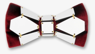 Geometry Bee Type In Gold Line Red White Bow Tie - Belt