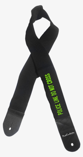 Correa Poliester Bordada Police Line Do Verde Fluor - Strap