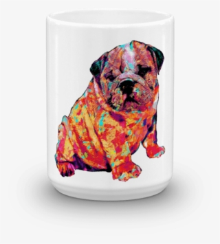 English Bulldog Puppy Colorful Painting 15oz Mug - Painting