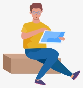 Report Office Man Work Png And Psd - Sitting