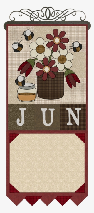 June Honey Bee Little Quilts Squared Pattern Ⓒ - Floral Design