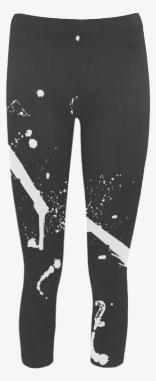 Paint Splatters White Vas2 Capri Legging - Leggings