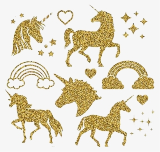 Unicorns Glitter Golden Gold Fantasy