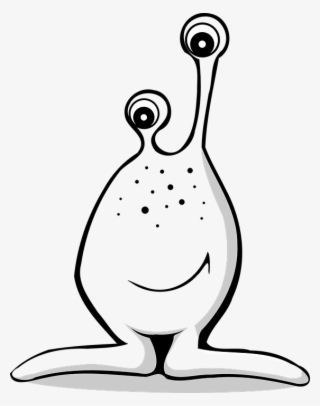 Alien, Green, Eyes, Looking, Frog-like - Alien Coloring Pages