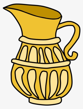 Jug Of Oil, Hanukkah, Yellow, Gold - Illustration