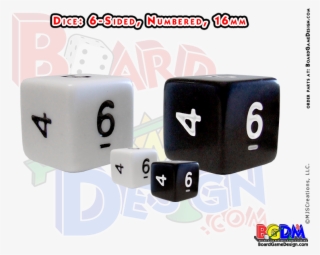 6 Sided Numbered Dice, D6 - Quad Fold Board Game