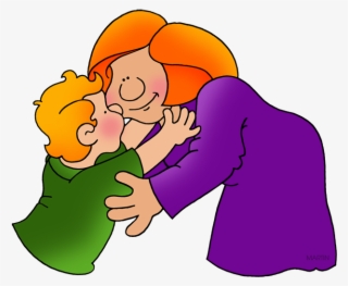 Kisses Clipart Mother Child - Kiss Mom Clip Art