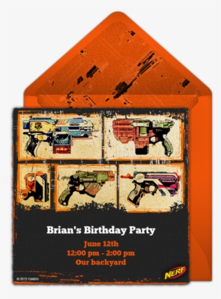A Great Free Nerf Birthday Party Invitation Featuring - Poster