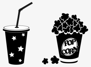 Coke Vector Popcorn - Popcorn Black And White Png