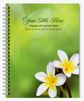 Plumeria Wire Memorial Guest Book - Flowers With Black Background