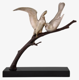 French Art Deco Bronze Bird Sculpture By Becquerel, - Sculpture Bird