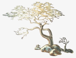 Bijan Brass Bonsai Tree Wall Sculpture- Sold Sold Sold - Illustration