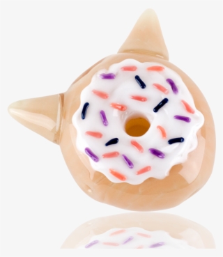 Kitty Cat Glazed Donut Glass Hand Pipe - Doughnut