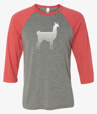 Gradient Llama Baseball Tee - Bella Canvas Red Raglan