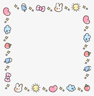 Kawaii Cute Adorable Bunny Pastel Love Heart Frame - Fundo Para Flyer De Salao