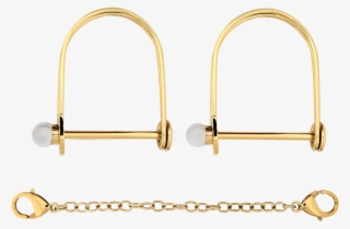 La Vie Nue Lock And Pearl Cuffs - Earrings