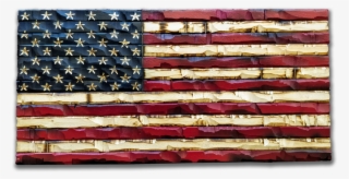 Patriot Edition American Flag - Blue Line American Flag Wood