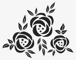 Triple Sketch Of Flowers Rubber Stamp - Illustration