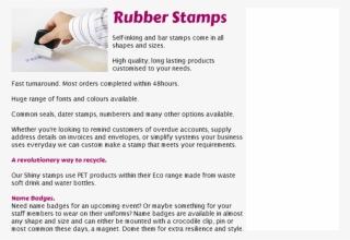 Rubber Stamps Self-inking And Bar Stamps Come In All - Graphic Design
