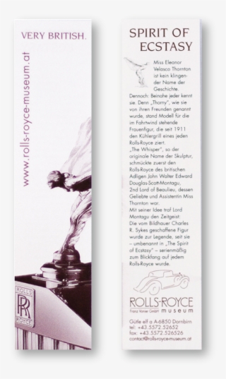 Bookmark „spirit Of Ecstasy“ English - Book