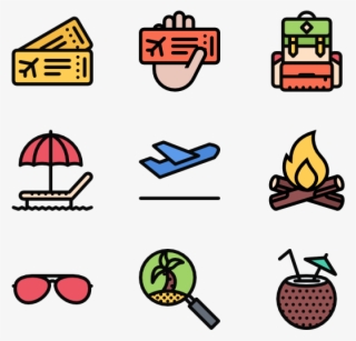 Beach And Camping - Cute Travel Icons Transparent Background
