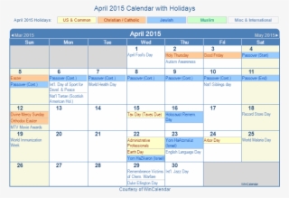 Blank Calendar March - April 2019 Holiday Calendar