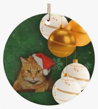 Tabby Cat Crafted Christmas Ornament Ceramic Snowflake - Tabby Cat