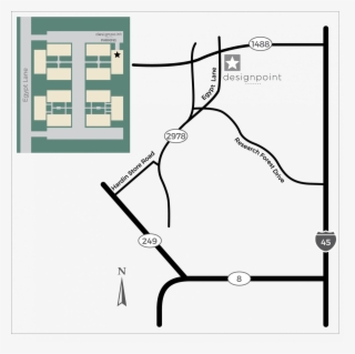 From I 45n Take The Fm 1488 Exit, Go West On Fm 1488, - Diagram