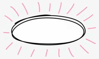 White Bubble With Pink And Green Lines - Circle