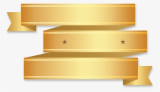 Golden Ribbon Banner Three Half With Fold Wedge End - Fitas Douradas Png
