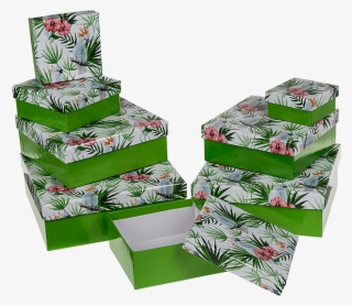Green Gift Box With Cockatoo - Christmas Tree
