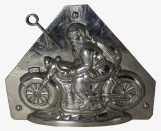 Vintage "hornlein" Santa On Motorcycle Chocolate Mold - Statue