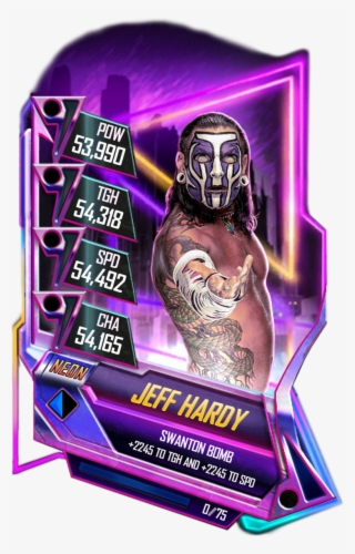 Jeffhardy S5 23 Neon - Wwe Supercard Neon Cards