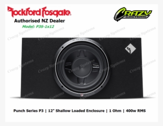 Rockford Fosgate P3s-1x12 Punch Single P3 12"shallow - Rockford Fosgate