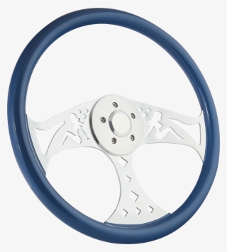 March 1997 18" Green Wood Steering Wheel Big Rig Truck - Circle