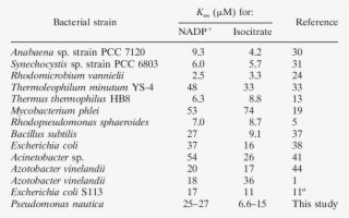 Bacterial Nadp Idh Michaelis Menten Constants Based - Bacteria Michaelis Menten