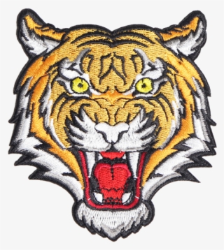 Bij Kiki Iron-on Patch Tiger - Black And White Tiger Drawing