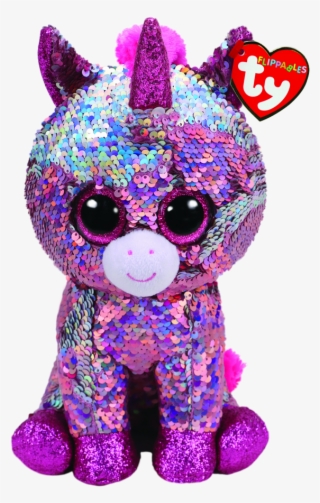 Sparkle The Pink Unicorn Medium Flippable - Unicorn Sequin Beanie Boo