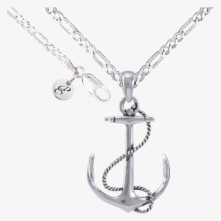 Silver Anchor Pendant And - Necklace