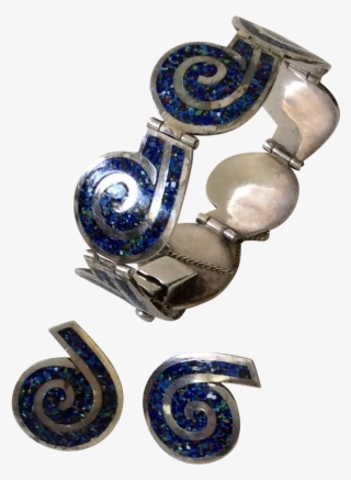 Margot De Taxco Sterling Silver And Enamel Swirl Bracelet - Pendant