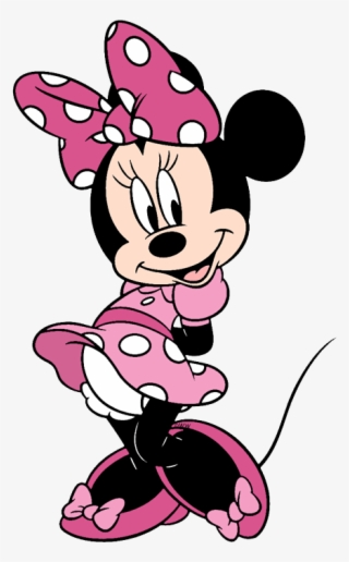 Minnie Waving Standing With Arms Behind Back In Pink - Minnie Mouse For Painting