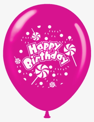 Balloons Printed Happy Birthday 1 Side 15 Pcs Pack - Happy Birthday Balloon Color Png