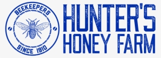 Hunter's Honey Farm Logo - Cobalt Blue