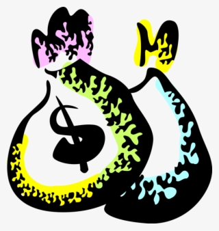Vector Illustration Of Money Bag, Moneybag, Or Sack