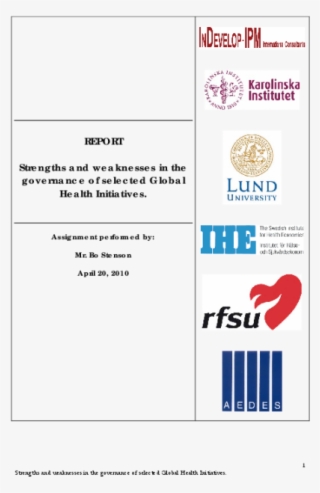 Strengths And Weaknesses In The Governance Of Selected - Rfsu